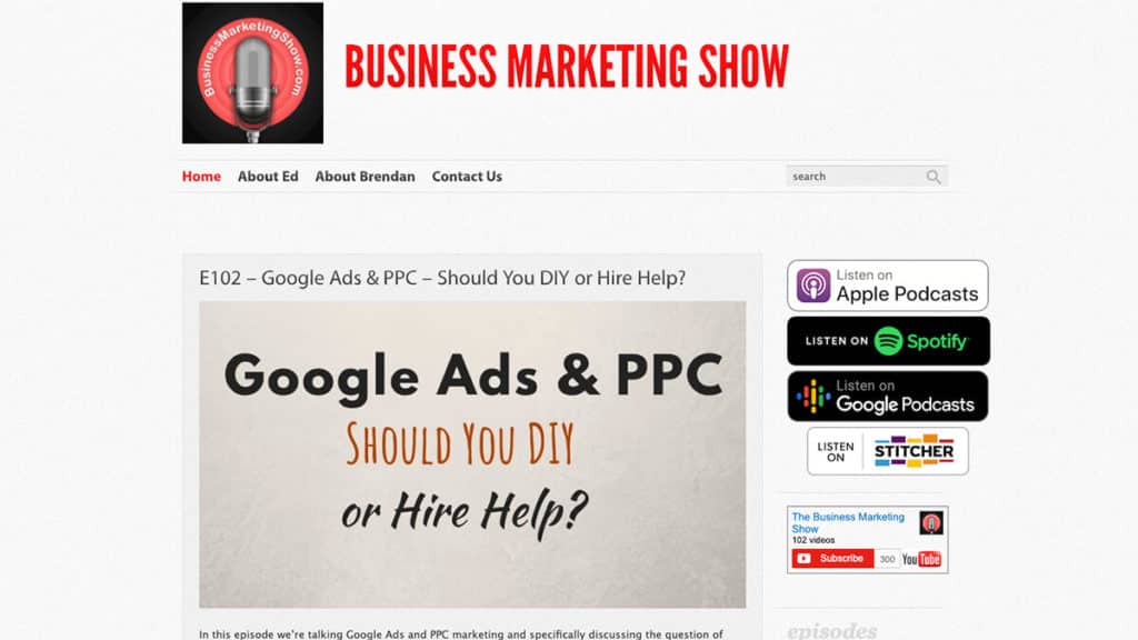 Business Marketing Show Podcast Screenshot