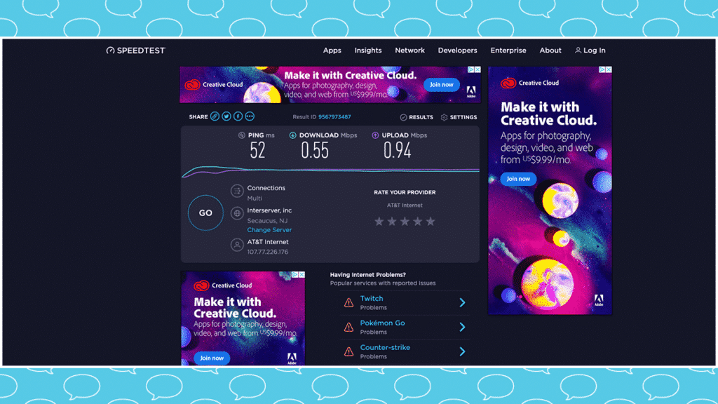 Website speeds from Speedtest in Rayland, OH on Mobile