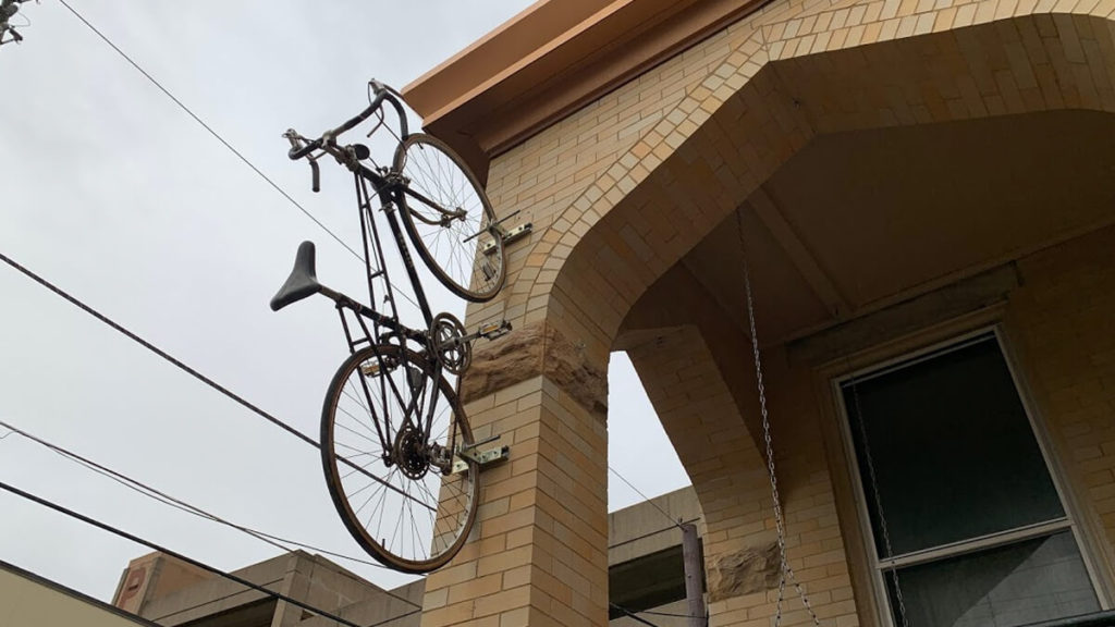 Wheeling Centre Market Bike on Wall