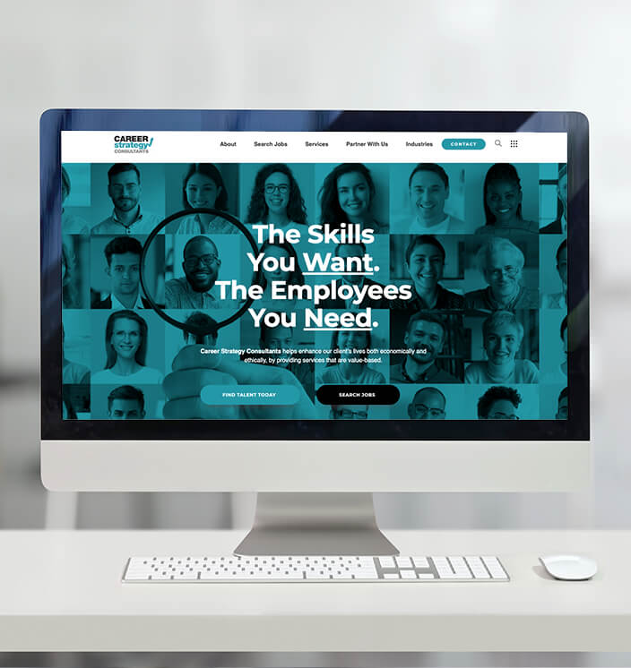 Career Strategy Consultants Website on Desktop Computer