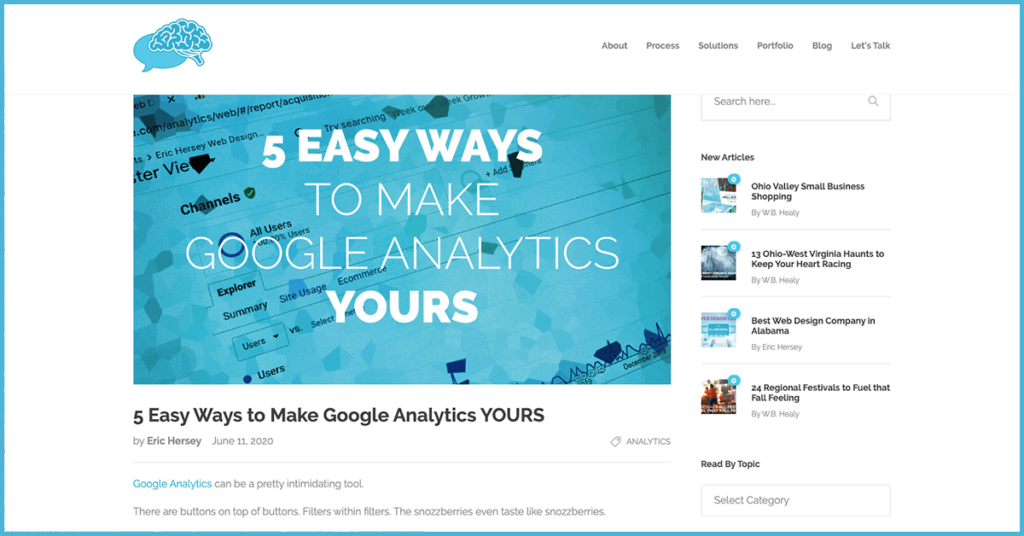 Screenshot of 5 Easy Ways to Make Google Analytics YOURS by Eric Hersey.