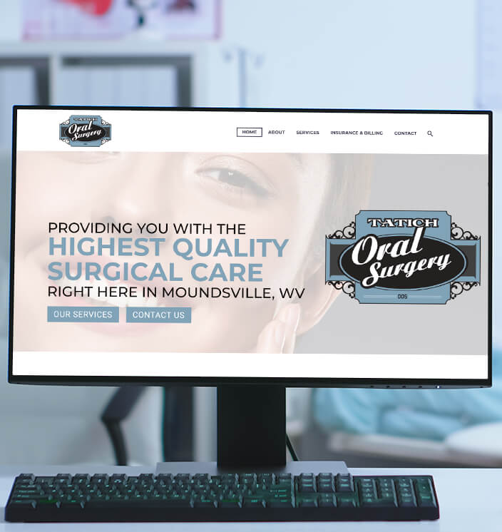 Dr. Tatich Oral Surgery Website on Computer